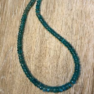 Blue Apatite Gemstone Necklace Sterling Silver